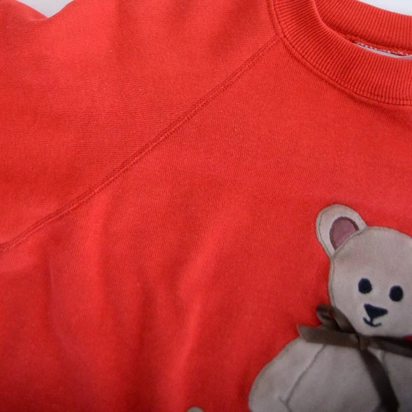 Vintage Bassett-Walker Red Teddy Bear with Bow Crewneck Sweater  M - Picture 11 of 14